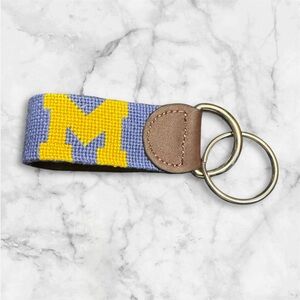 University of Michigan Needlepoint Key Fob